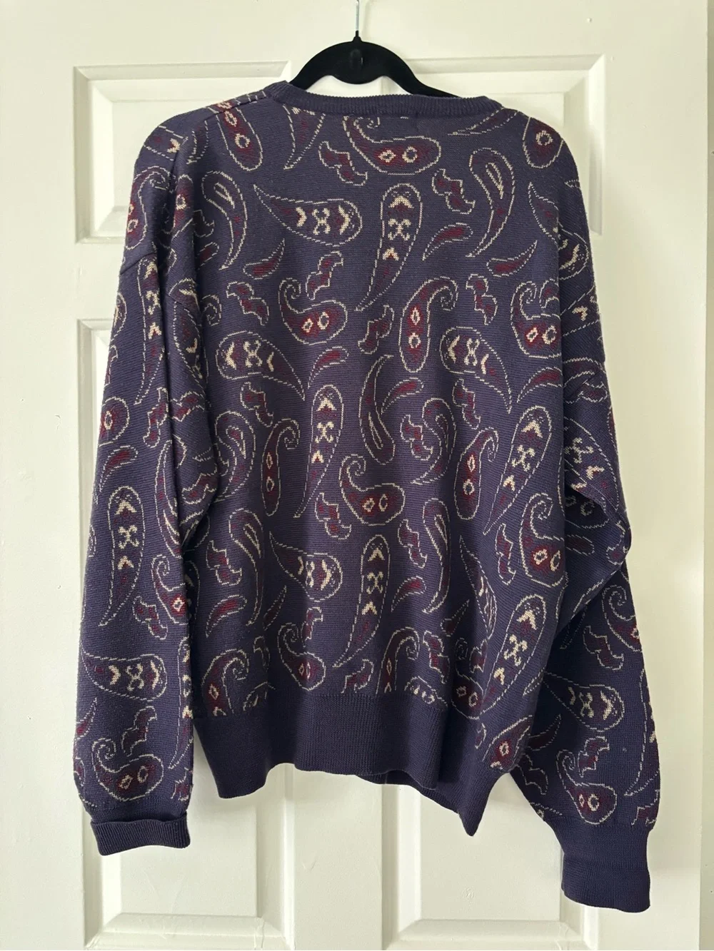 Vintage Countess Mara Wool Blend Paisley Knit Sweater - Size L - Like New